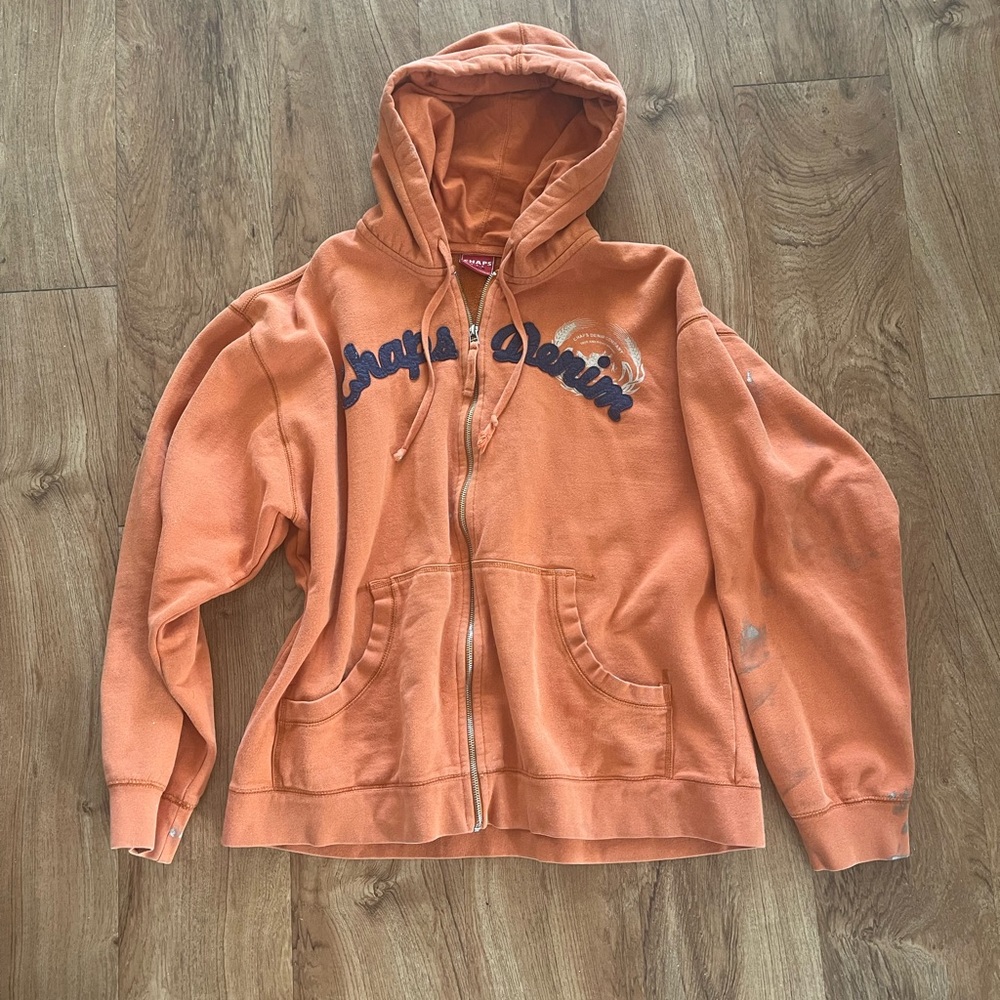 Vintage Chaps Orange Zip-Up Hoodie